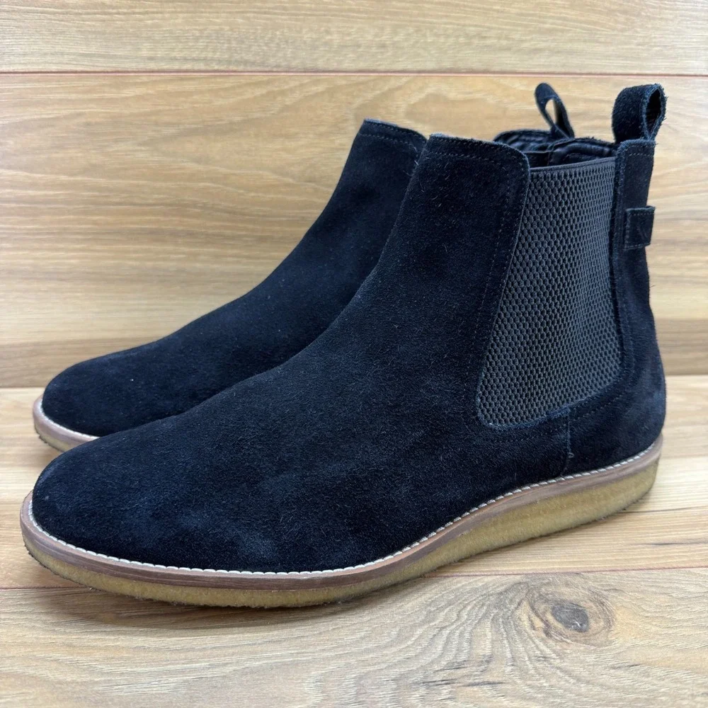 Reserved Footwear Chelsea Boots Mens 11 Black Suede Desert Crepe Gum Sole Modern